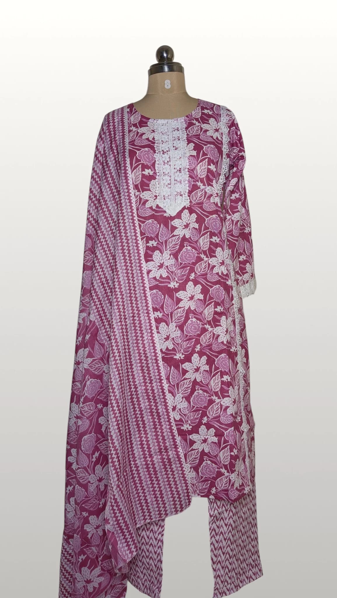 Rose Meadow Cotton Printed 3 Piece Kurta Set for Women